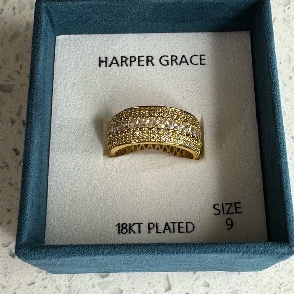 18KT GOLD PLATED FILIGREE RING WITH ZIRCONIAS - Picture 10 of 16